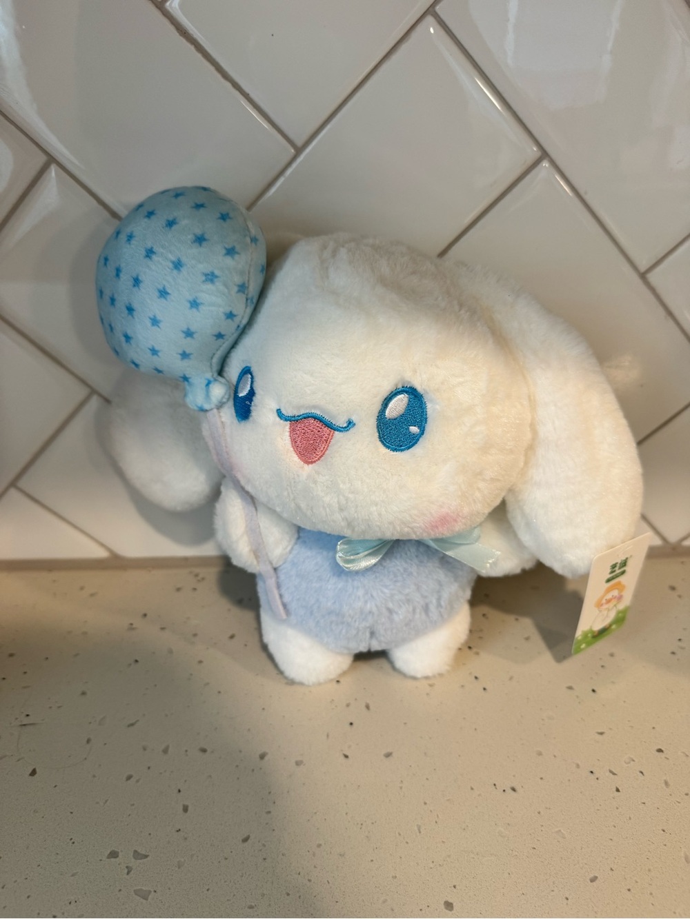 Sanrio Cinnamoroll Plush with Blue Balloon - White & Light Blue